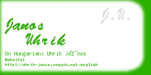 janos uhrik business card